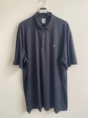 Callaway Black Polo with Tiny Dot Pattern 2/$20